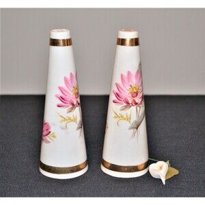 Vintage English Bone China Chrysanthemum Royal Stuart Shakers